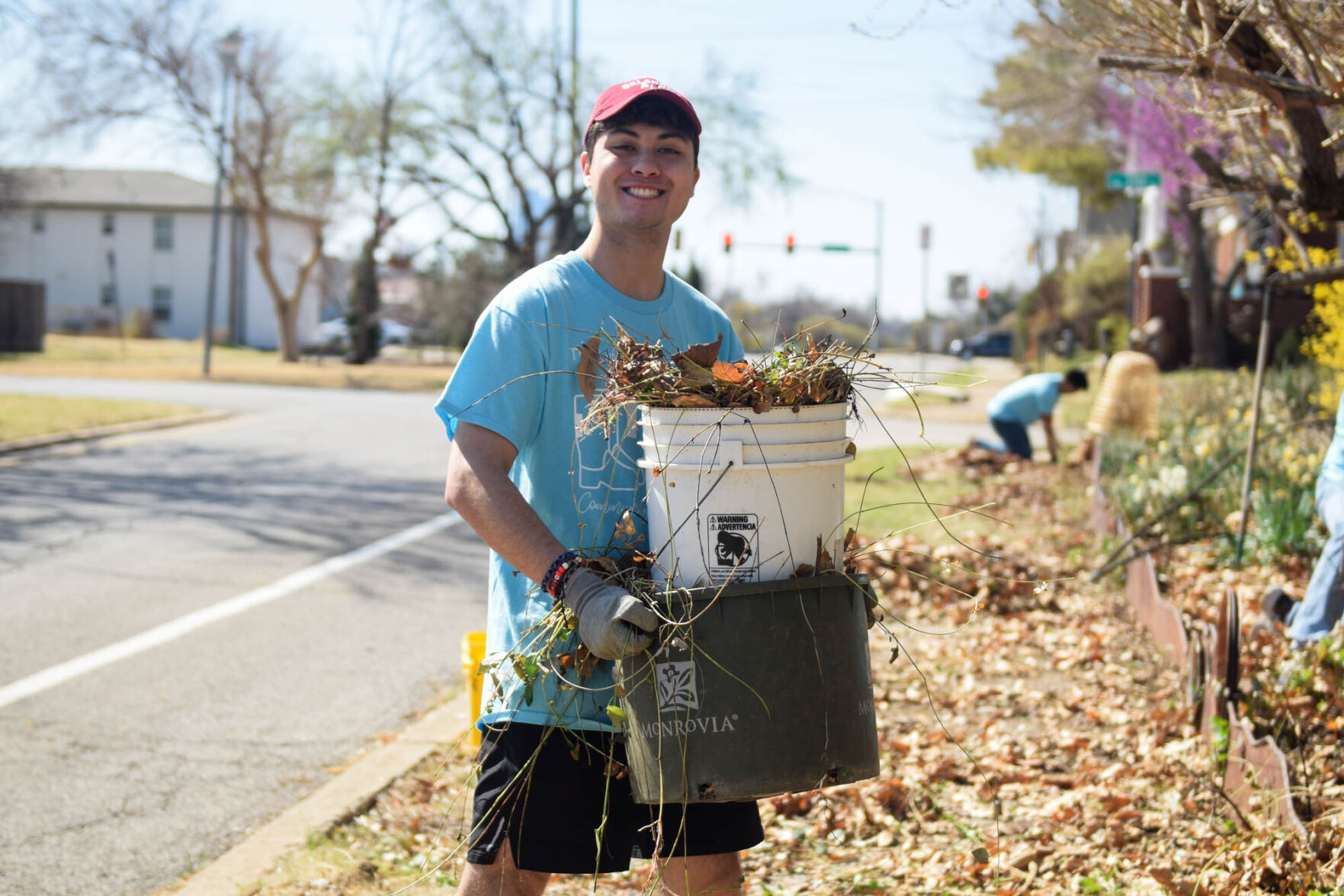Buckets full of leaves